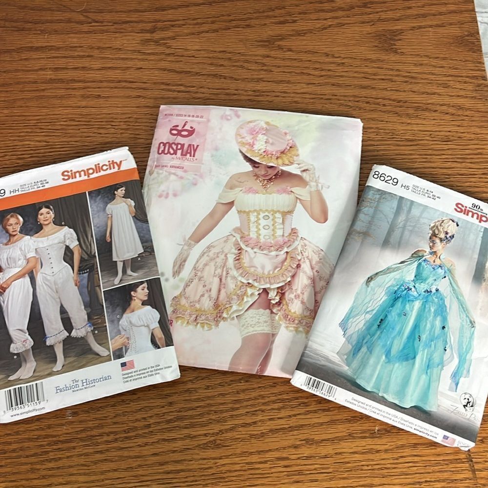 Set of 3 Costume Patterns Civil War  Firefly Path  & Bouquet Du Fleur All new